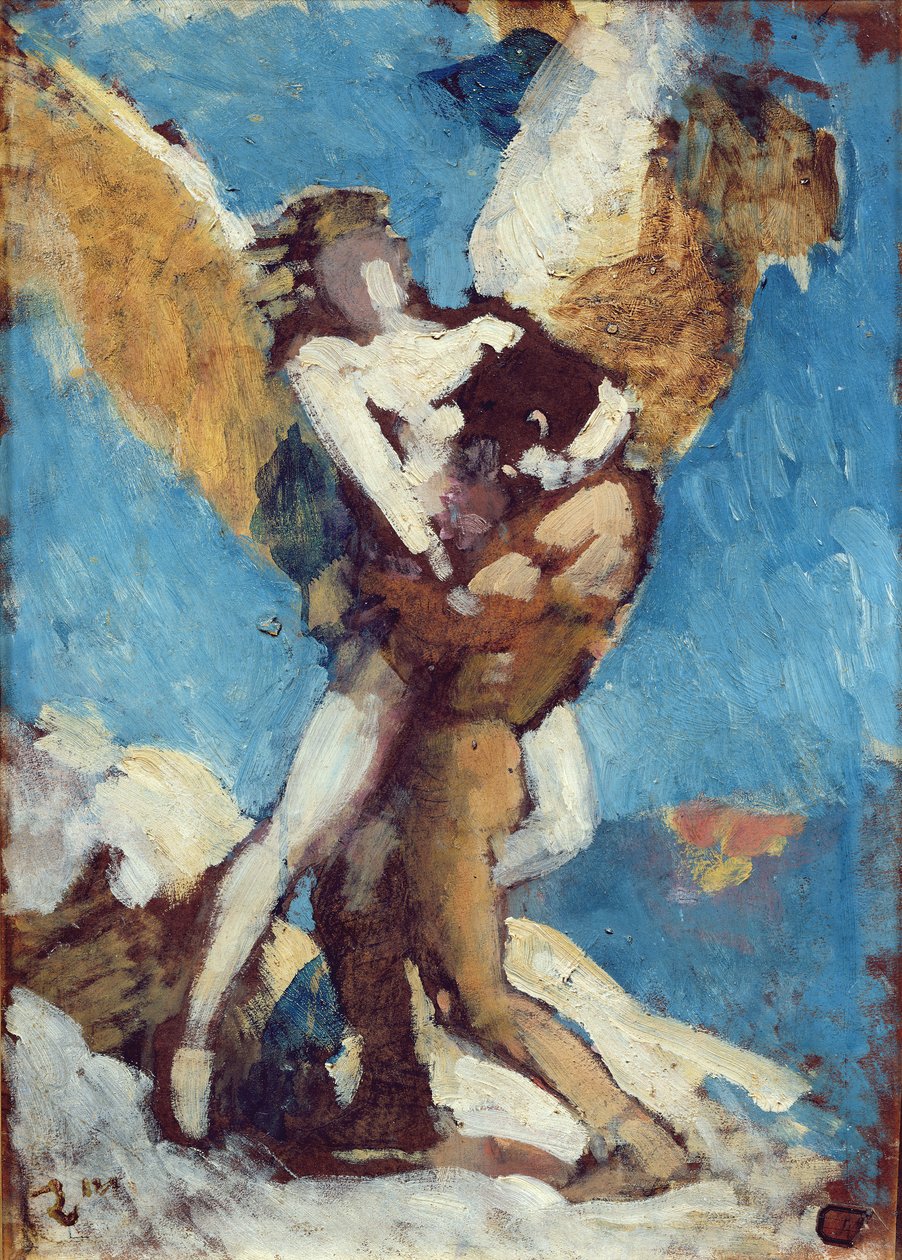 Jakob kämpft mit dem Engel, ca. 1876 von Leon Joseph Florentin Bonnat