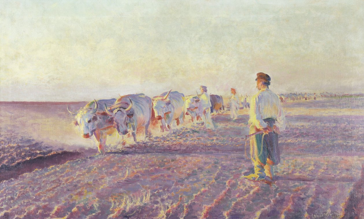 Pflügen in der Ukraine, 1892 von Leon Wyczolkowski