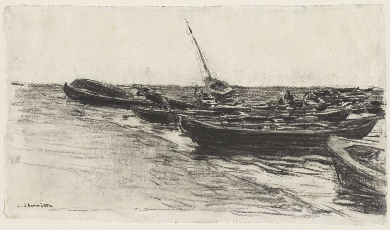 Boote am Strand, ca. 1874-81 von Leon Augustin Lhermitte