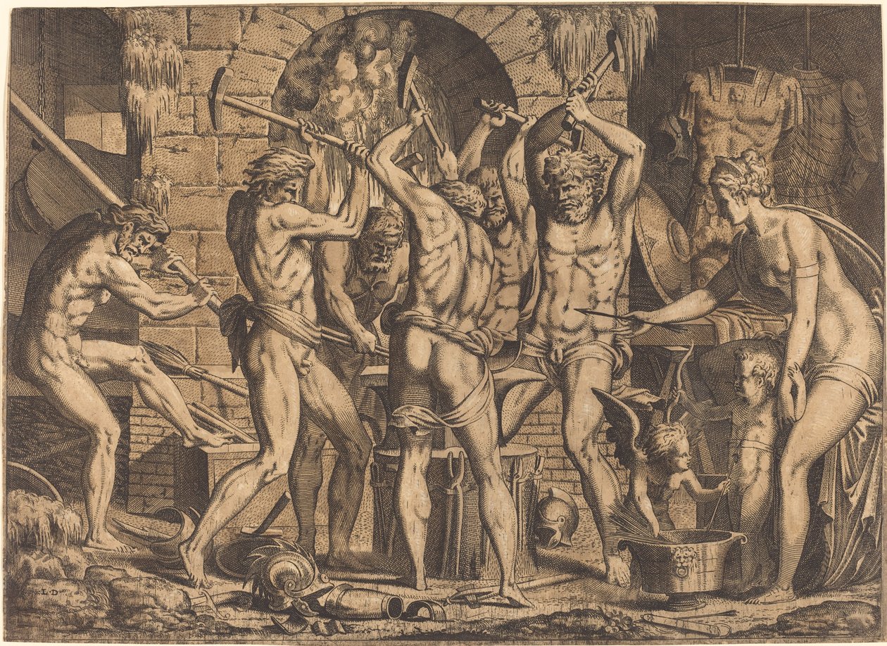 Venus an der Schmiede des Vulkan von Leon Davent