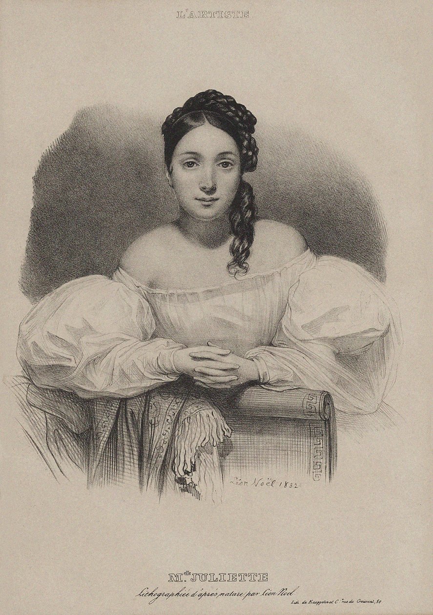 Porträt von Juliette Drouet von Leon Noel