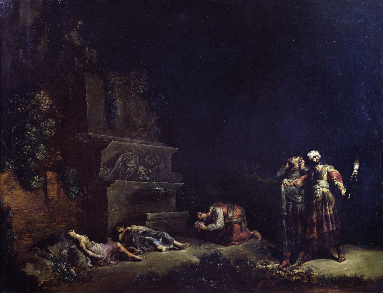 Die Entdeckung der Leichen von Pyramus und Thisbe, ca. 1630-35 von Leonard Bramer