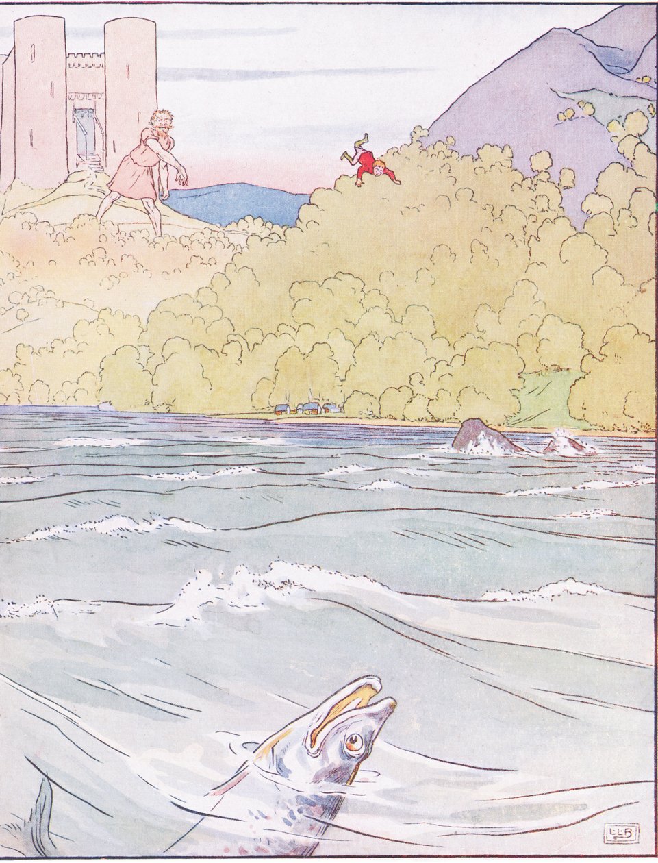 Das Monster warf Tom weit ins Meer von Leonard Leslie Brooke