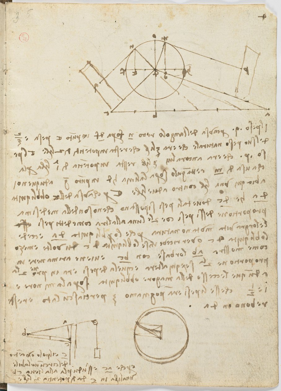 Flug der Vögel, c. 1505-06, Manuskript, Blatt 4 (recto) von Leonardo da Vinci