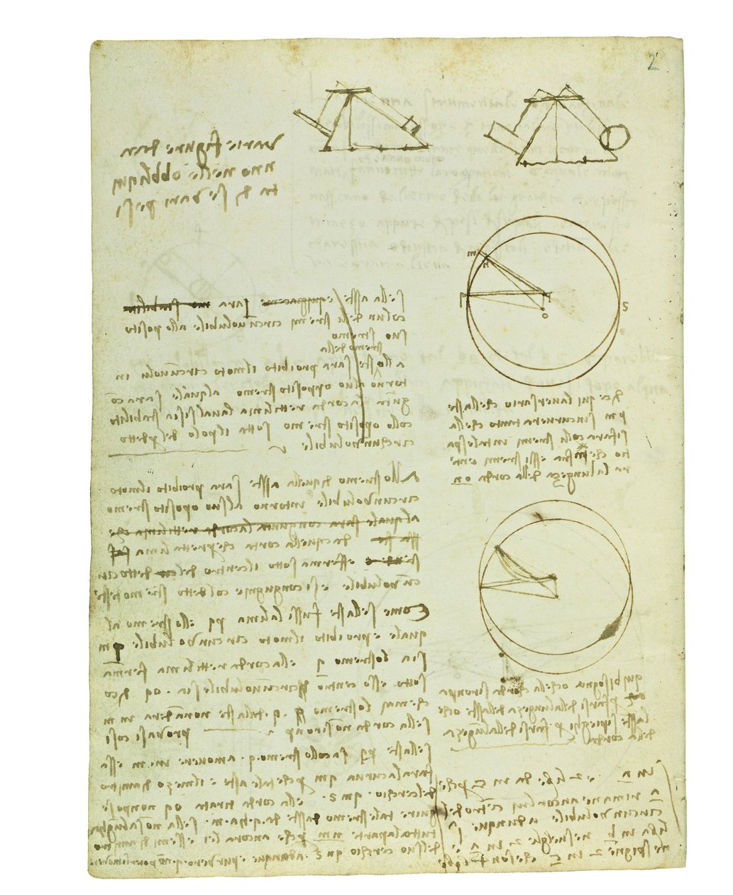 Codex über den Vogelflug, Folio 3 verso von Leonardo da Vinci