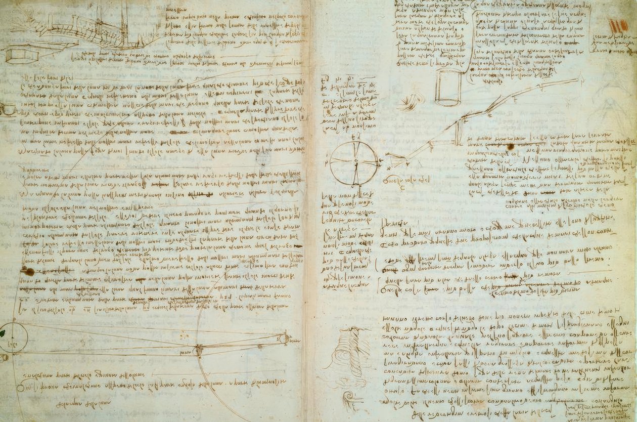 Leonardo da Vinci, Seiten aus Cod. Hammer von Leonardo da Vinci