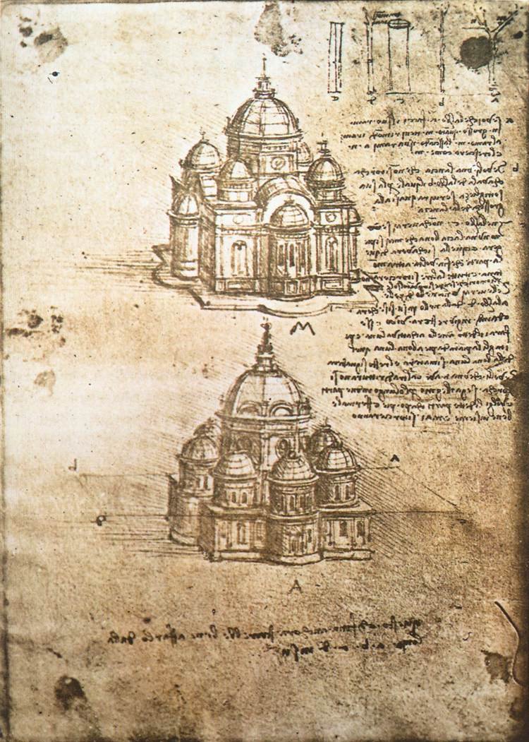 Studien von Zentralplanbauten von Leonardo da Vinci