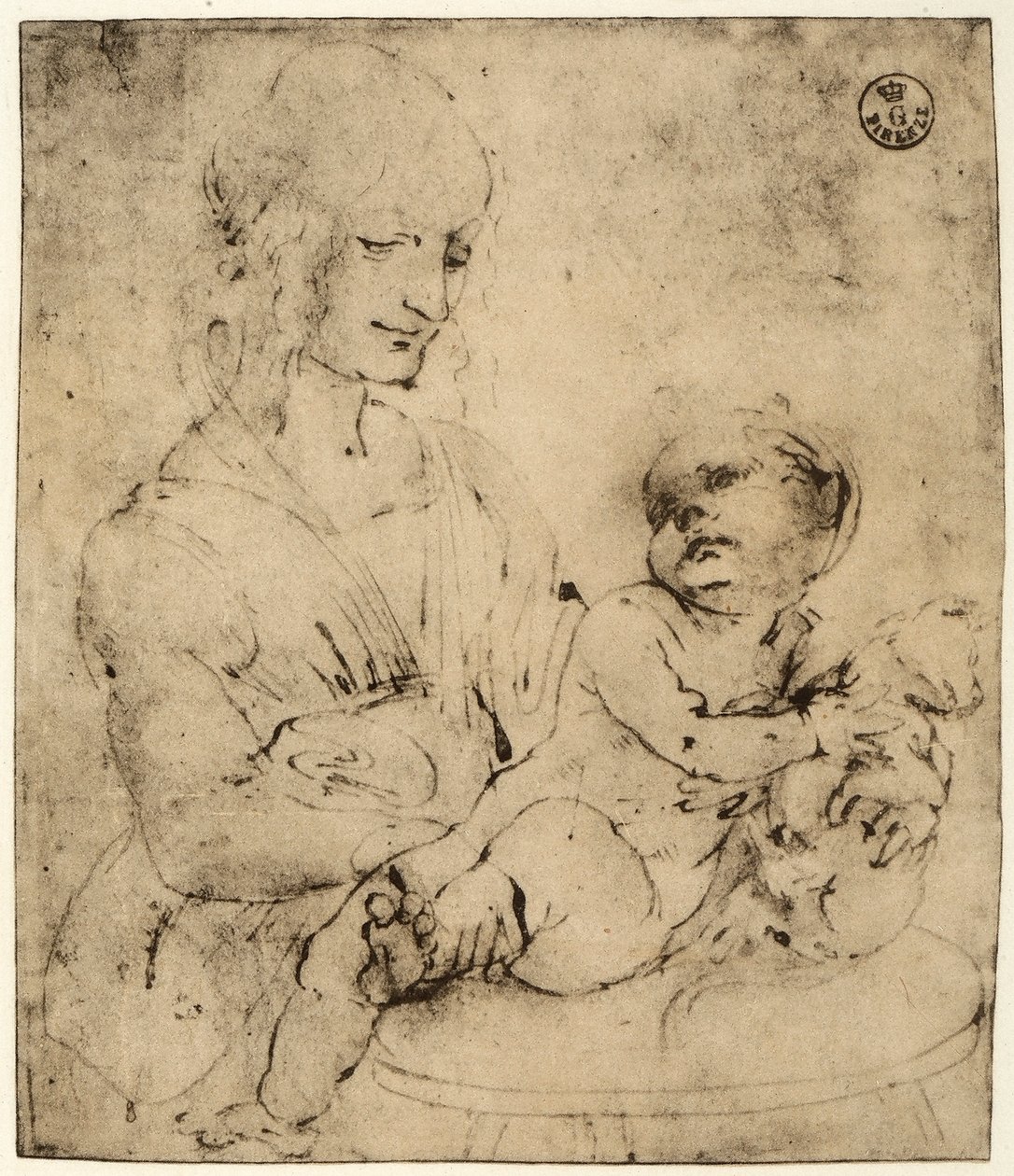 Studie einer Madonna mit Kind von Leonardo da Vinci