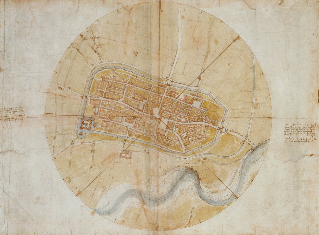 Plan von Imola von Leonardo da Vinci