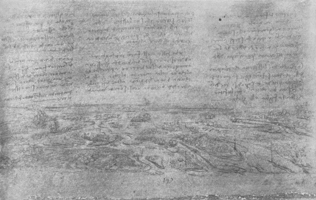 Ansicht eines Deltas, ca. 1480 von Leonardo da Vinci