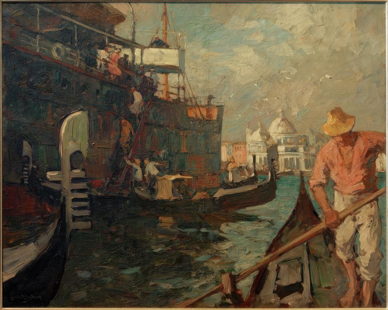 Ausbooten in Venedig von Leonhard Sandrock