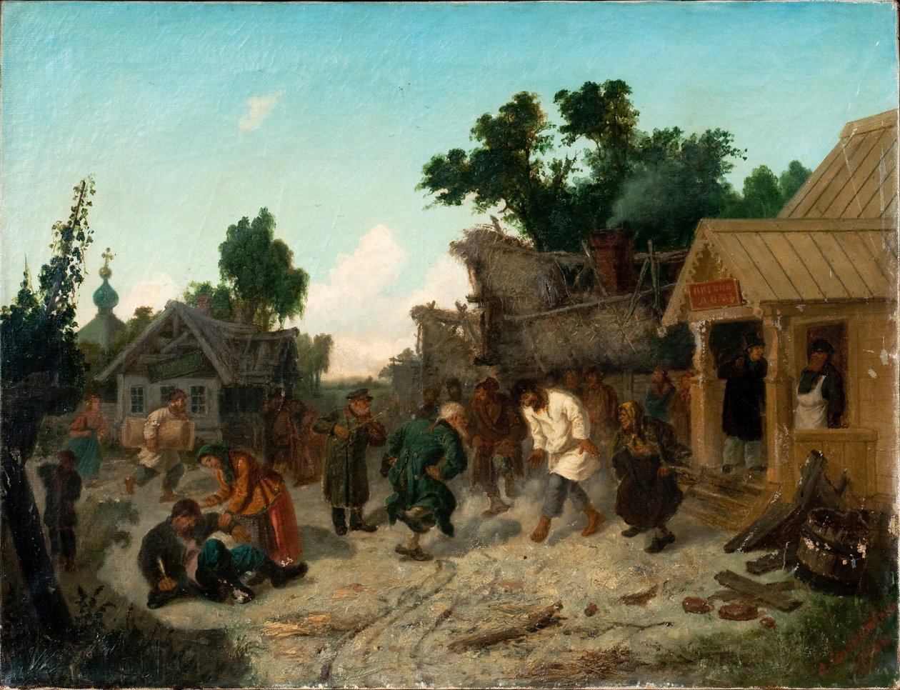 In der Taverne, 1886 von Leonid Ivanovich Solomatkin