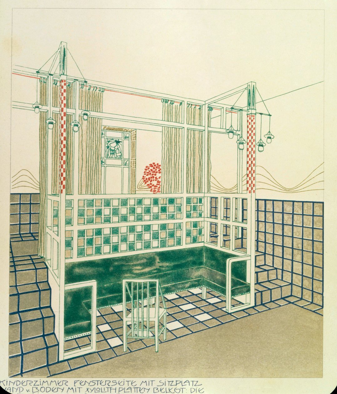 Kinderzimmer mit vollständig abwaschbaren Oberflächen, Bauer, Leoppold (1872-1953). veröffentlicht von Alexander Koch in Darmstadt, 1902 von Leopold Bauer