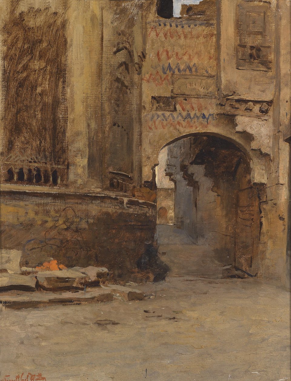 Torbogen in Kairo, Straße Alfat-el-Hammam von Leopold Muller