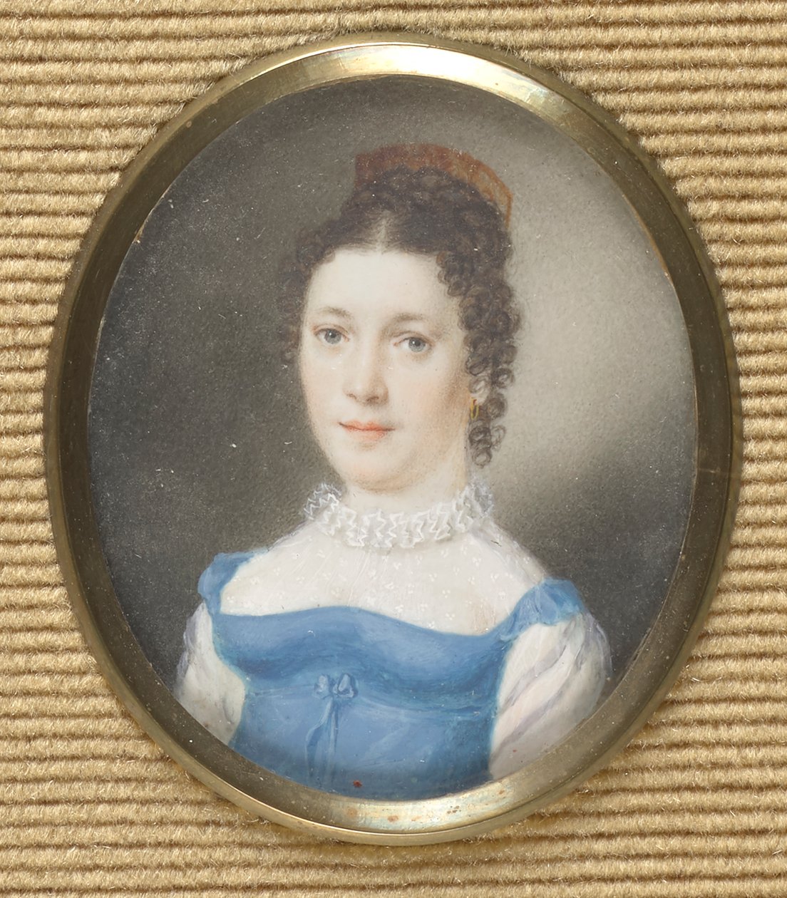 Dame in blauem Empirekleid von Leopold Blonder