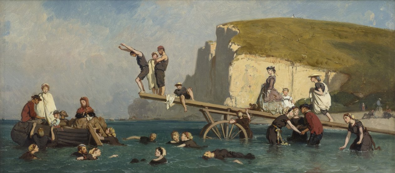 Badende in Étretat von Lepoittevin