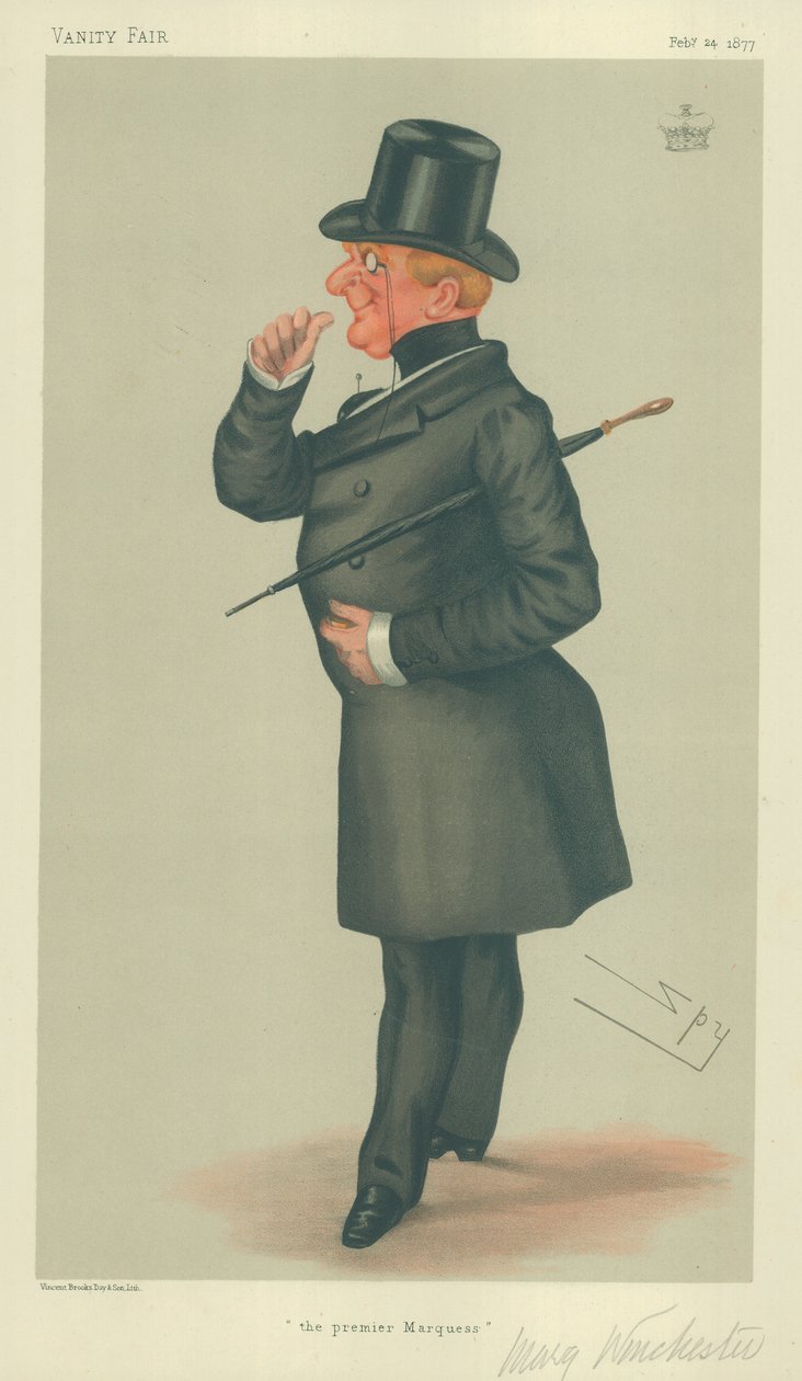 Der Marquis von Winchester, Der Premier Marquess, 24. Februar 1877, Vanity Fair Karikatur von Leslie Matthew Ward