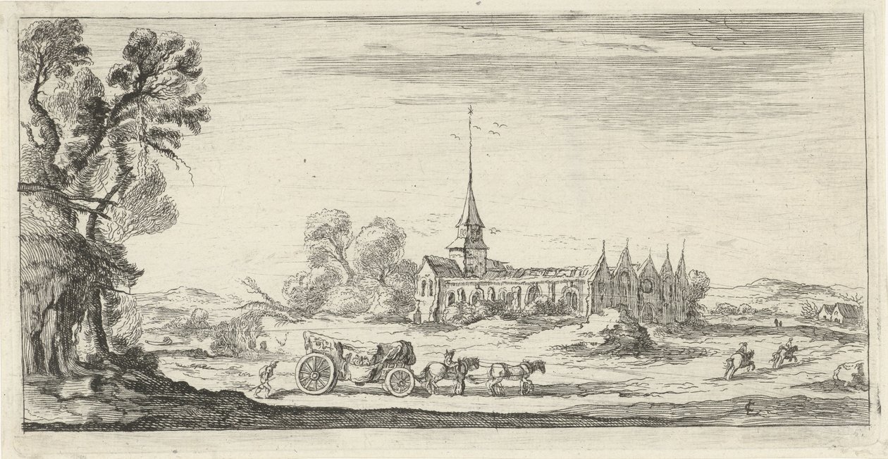 Landschaft mit Kloster von Lievin Cruyl