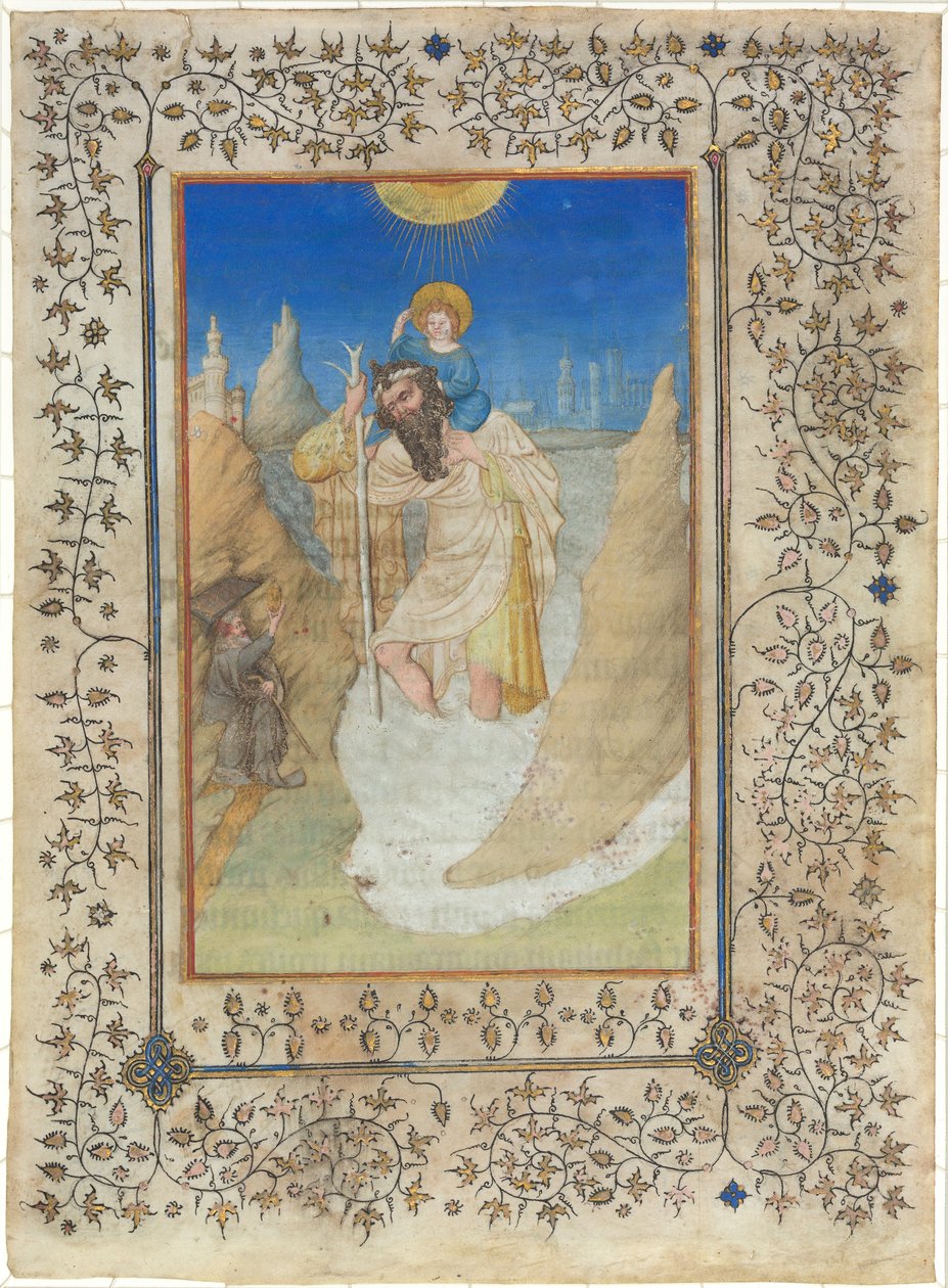 Der heilige Christophorus trägt das Christuskind von Limbourg Brothers