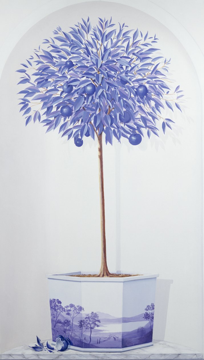 China-Blauer Baum in einer Nische von Lincoln Seligman