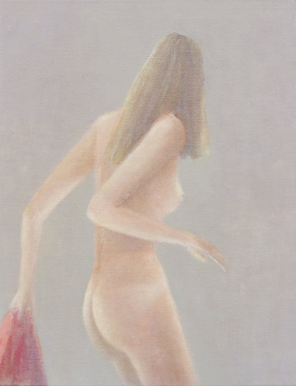 Mädchen mit rotem Handtuch, 1985 von Lincoln Seligman