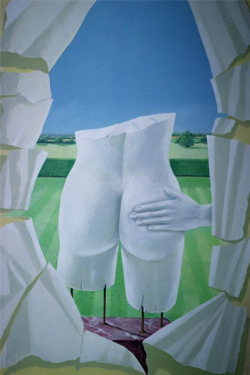 Tastende Statuen (Acryl auf Leinwand) von Lincoln Seligman