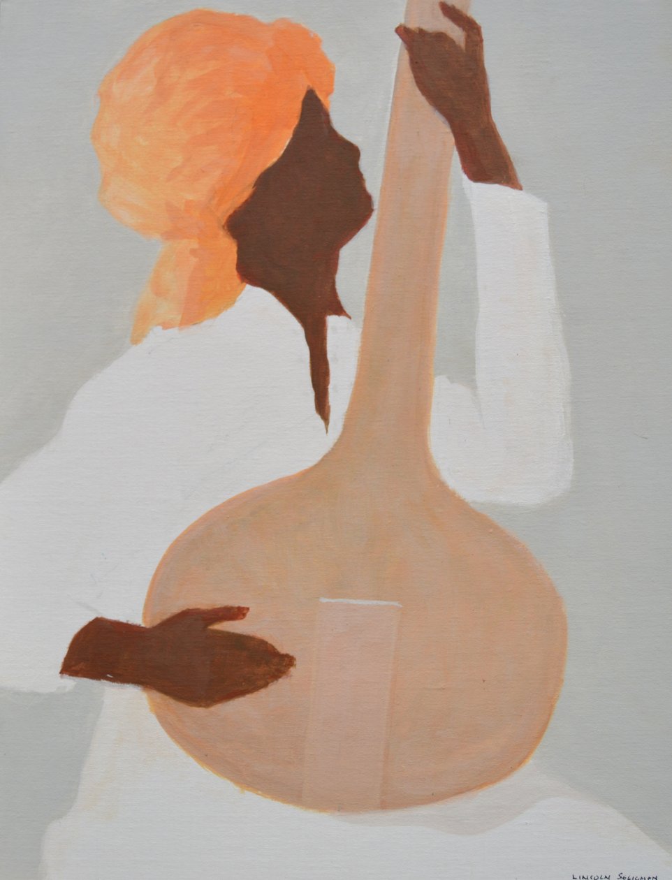 Sitar-Spieler, orangefarbener Turban von Lincoln Seligman