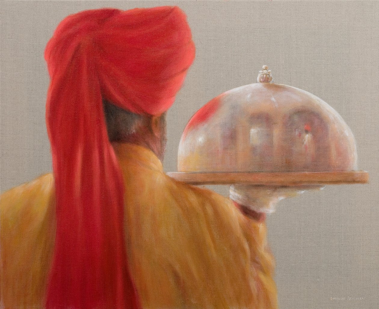 Kellner, Rambagh-Palast, 2010 von Lincoln Seligman