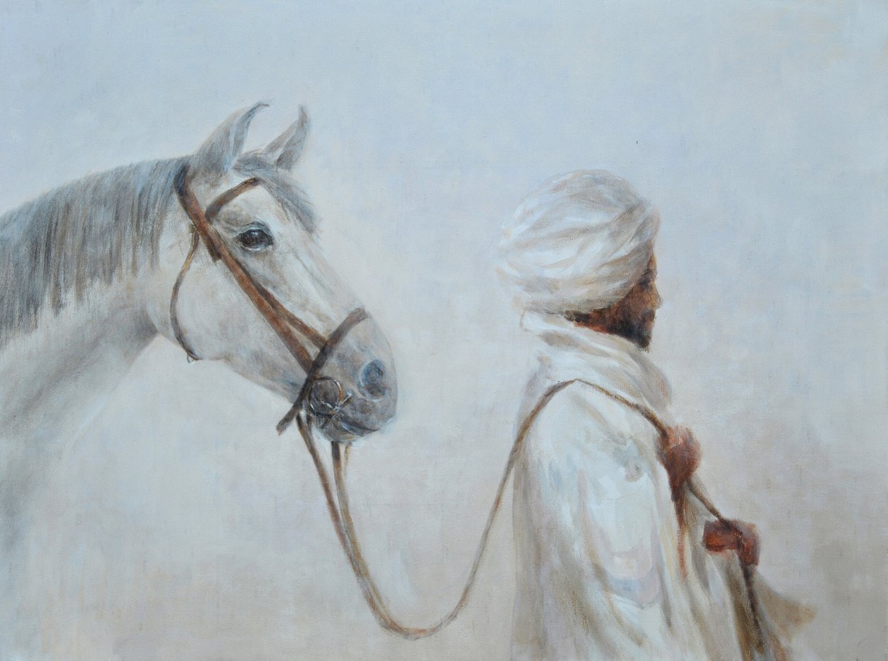 Rabari führt graues Pferd von Lincoln Seligman