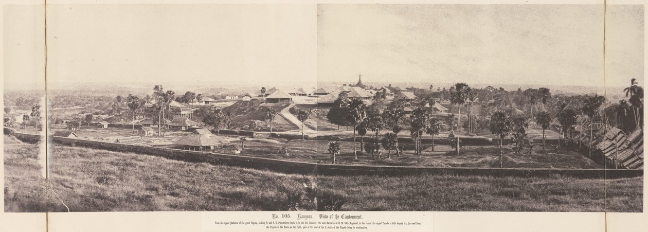 Rangun: Blick auf das Kantonnement von Linnaeus Tripe