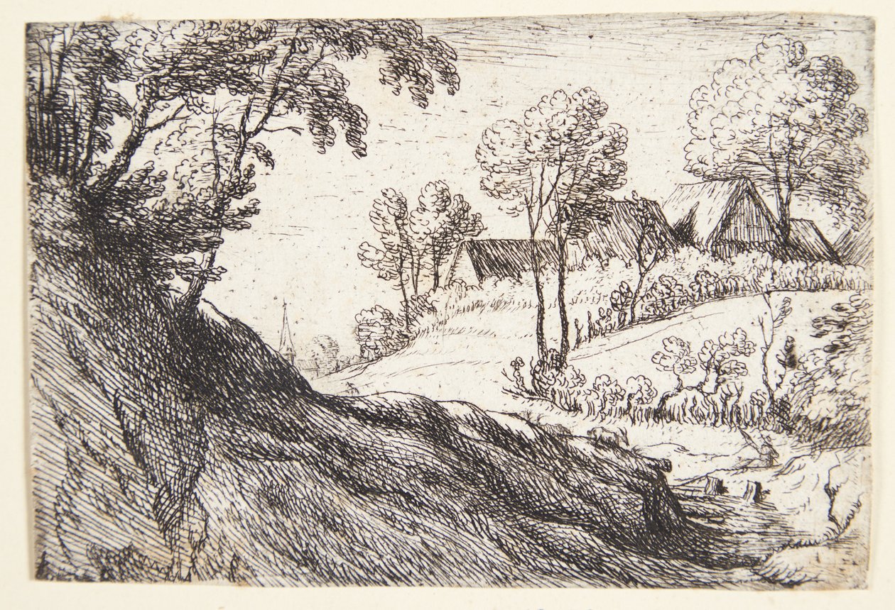 Dorf auf einem Hügel von Lodewijk de Vadder