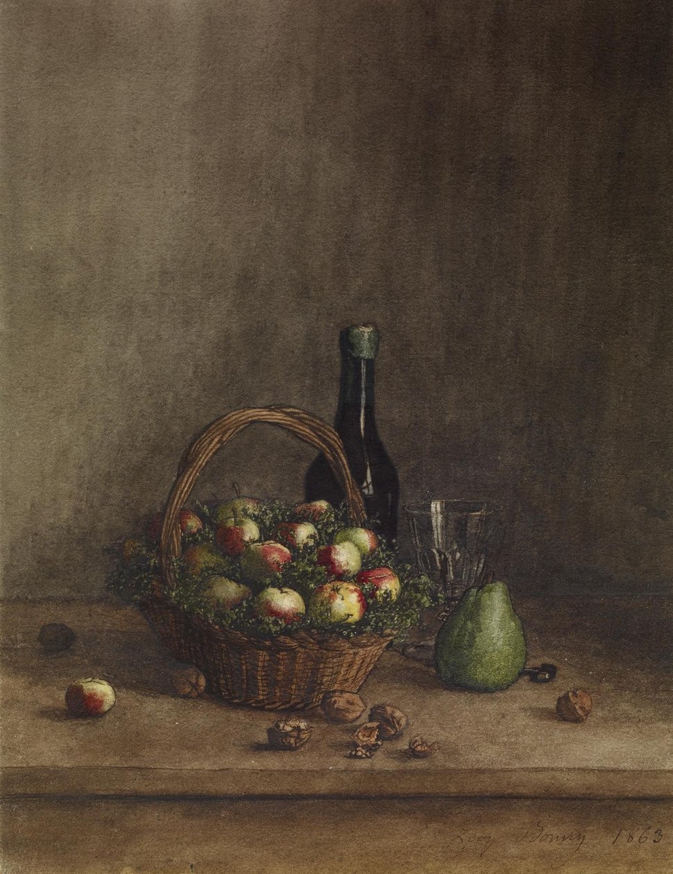 Stillleben mit Wein und Früchten von Léon Bonvin
