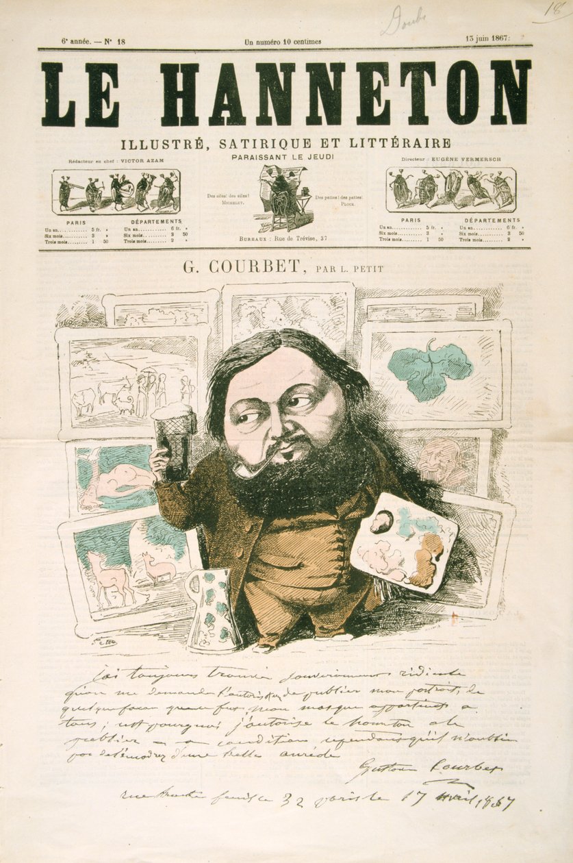 Gustave Courbet, französischer Maler, 1867 von Léonce Justin Alexandre Petit