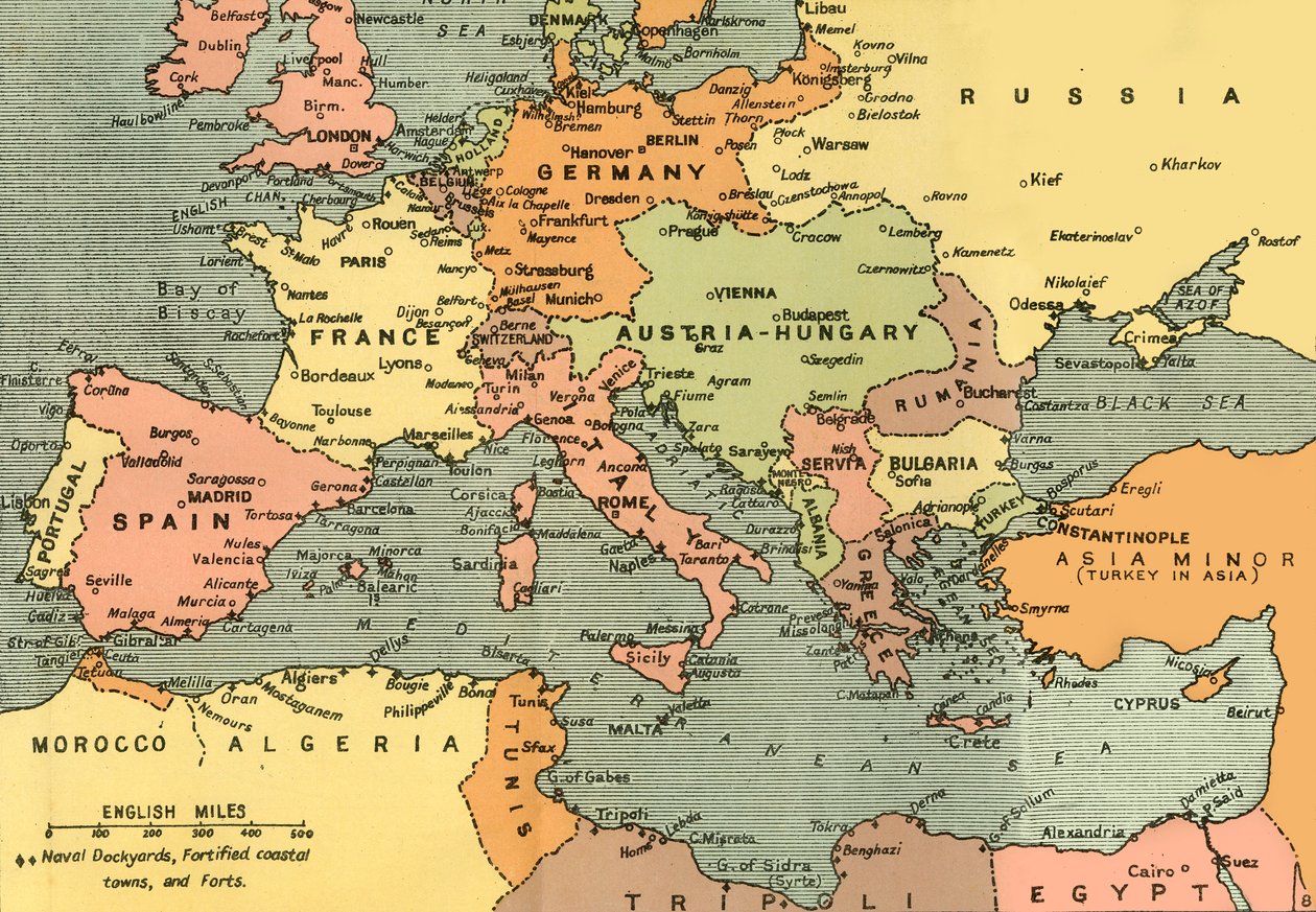 Mitteleuropa und das Mittelmeer von London Geographical Institute