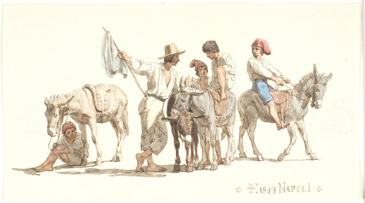 Italiener reiten auf Eseln von Lorenz Frølich