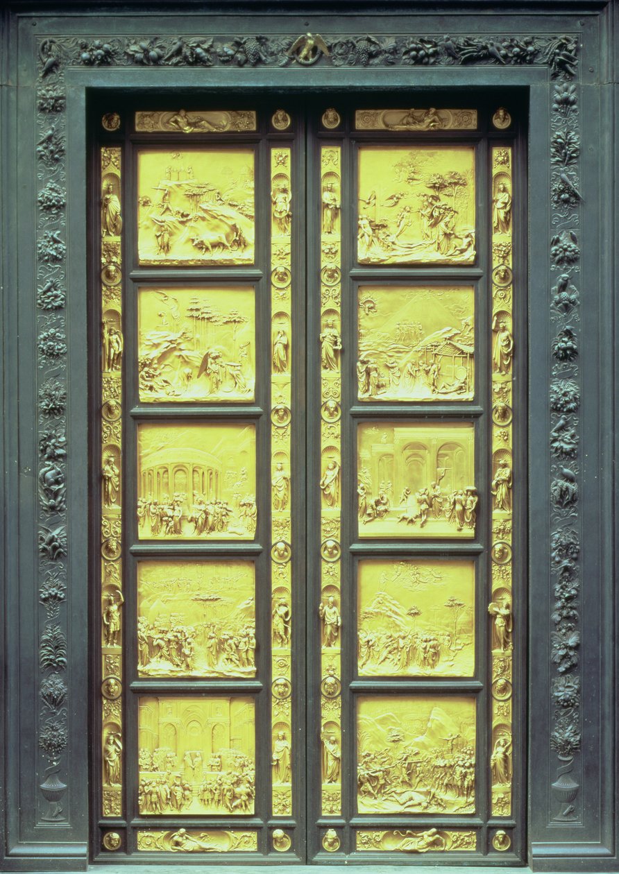 Die Tore des Paradieses (Osttüren) mit 10 Reliefplatten, die Szenen aus dem Alten Testament darstellen, 1425-52 von Lorenzo Ghiberti