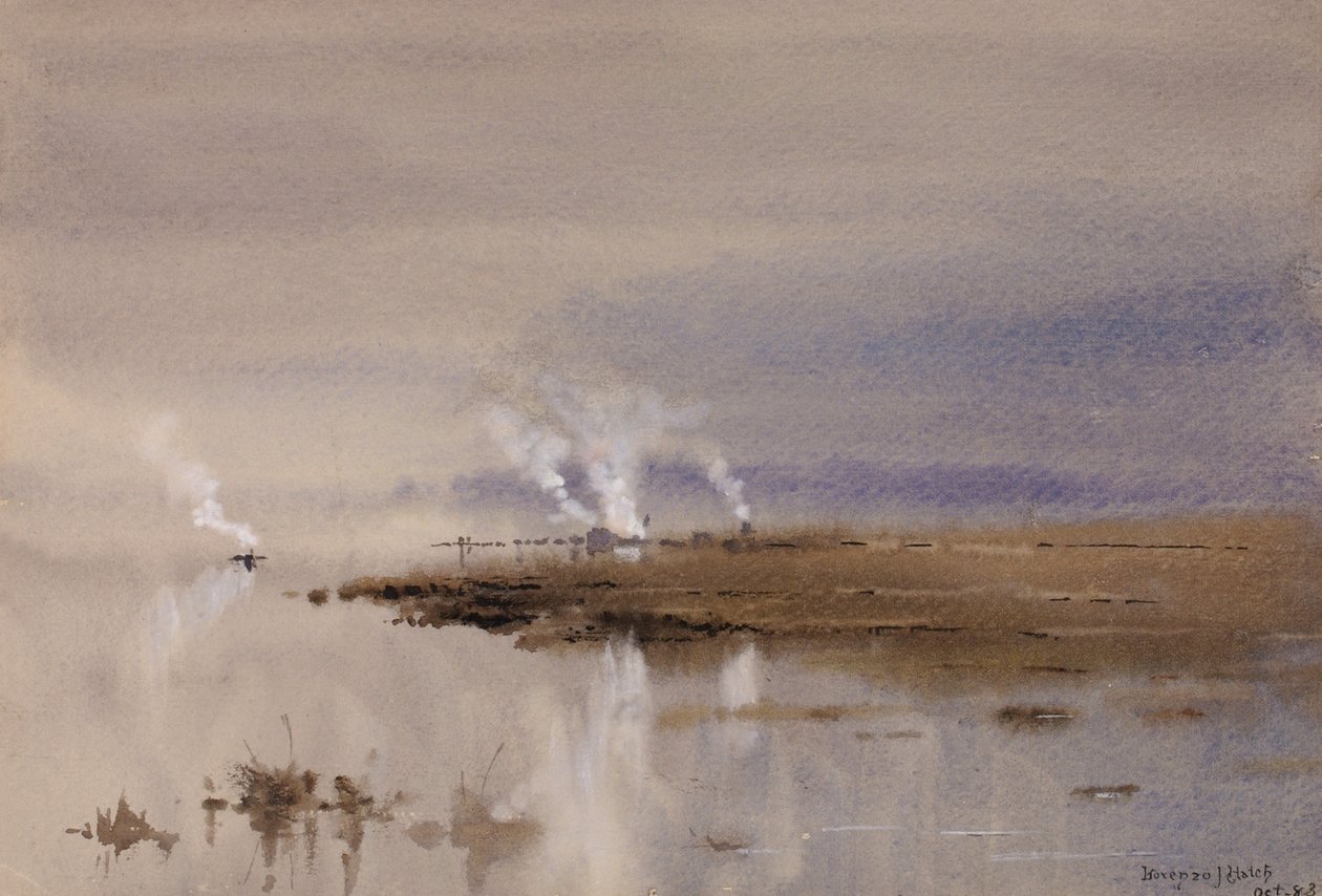 Skizze am Potomac, 1883 von Lorenzo J. Hatch