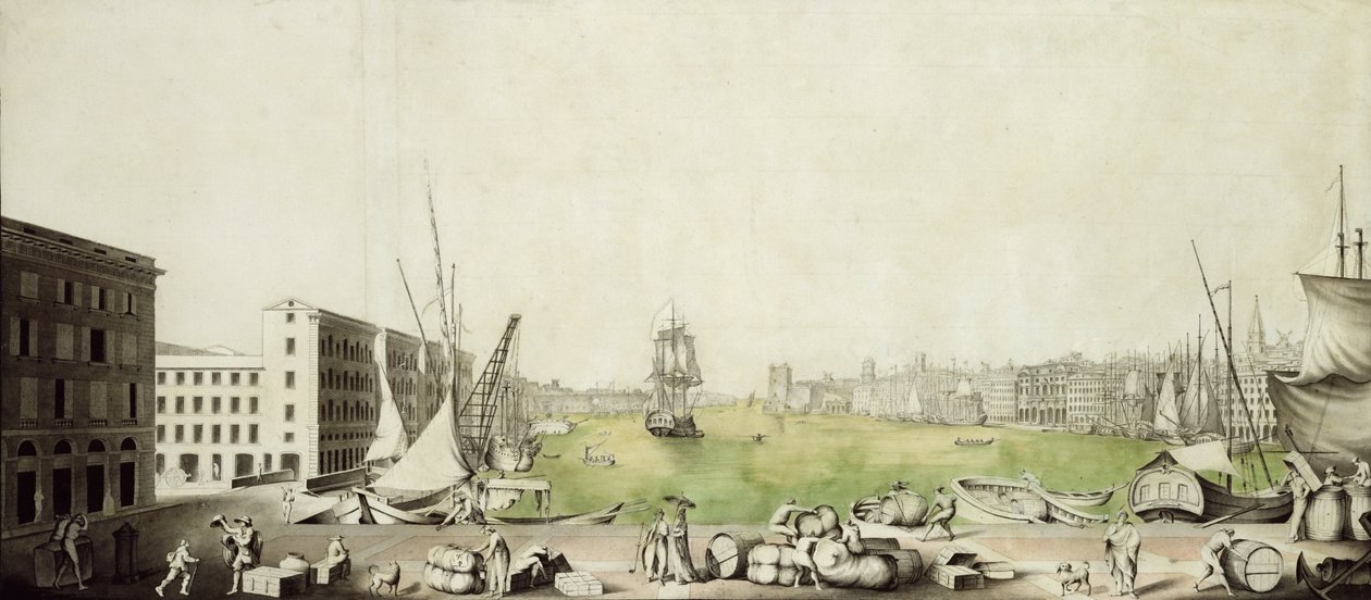 Der Hafen von Marseille, 1811 von Louis Amphoux