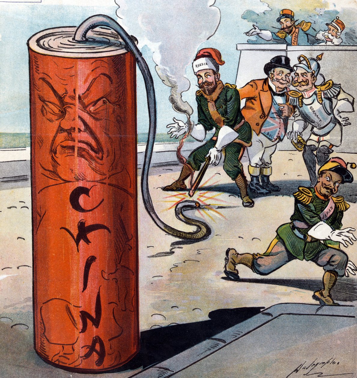 Ein gefährlicher Feuerwerkskörper, 1900 von Louis Dalrymple