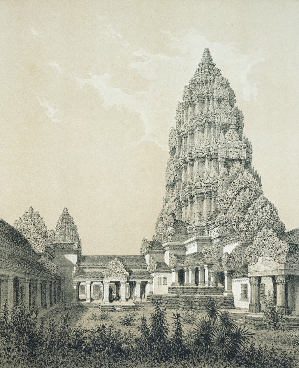 Zentraler Turm und Obergericht von Angkor Wat, 1873 von Louis Delaporte