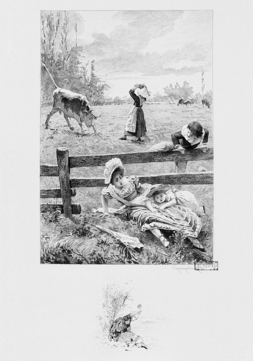 Die Dienerin Felicite und der Stier, Illustration aus 