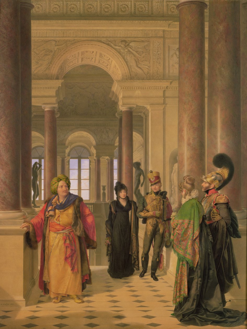 Die Haupttreppe des Louvre, 1817 von Eugene Isabey