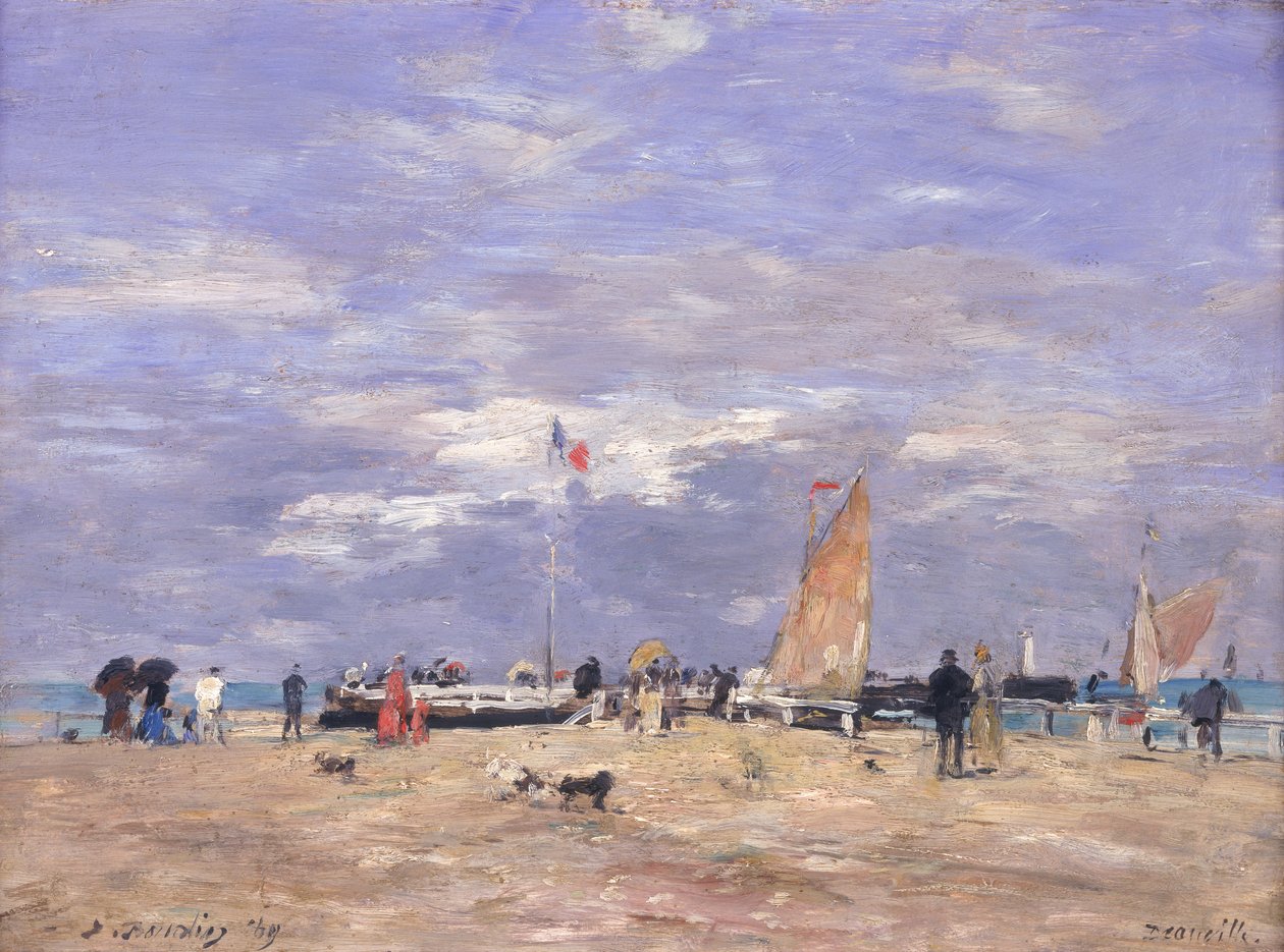 Der Steg in Deauville, 1869 von Eugene Louis Boudin