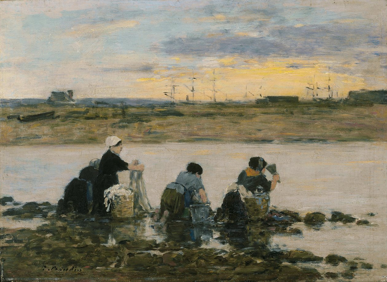 Wäscherinnen am Fluss von Eugene Louis Boudin