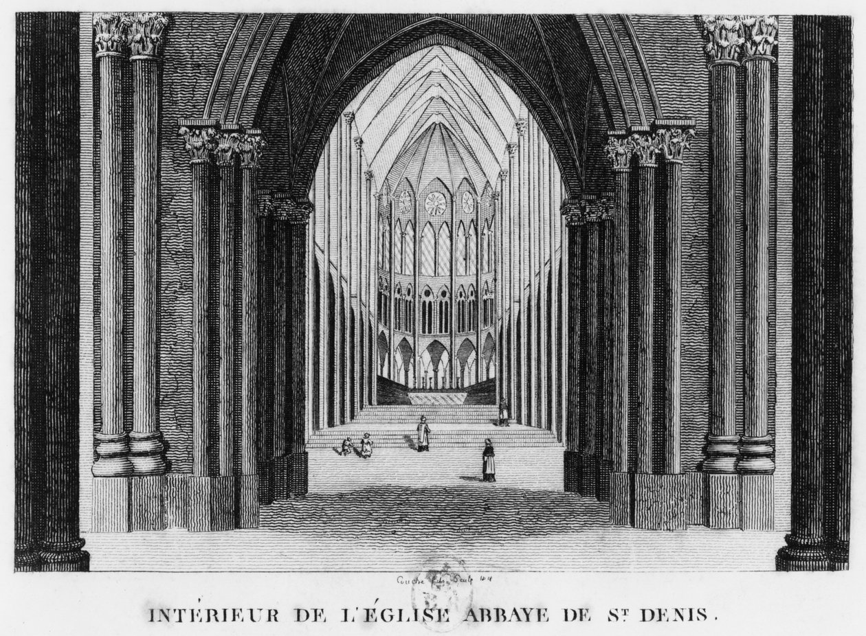 Basilika Saint-Denis, Innenansicht, 1818 von Louis Francois Couche