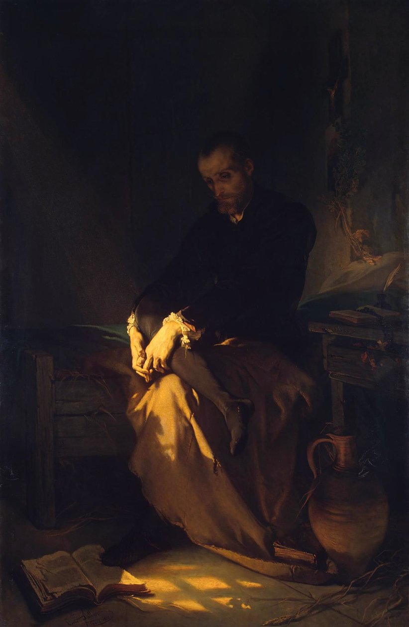 Tasso im Gefängnis, 1853 von Louis Gallait