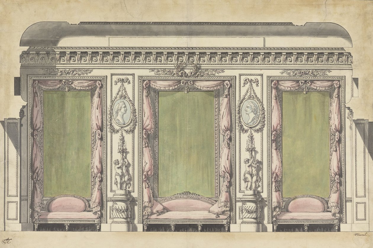 Wanderhebung für ein Vorzimmer oder einen Salon von Louis Gustave Taraval