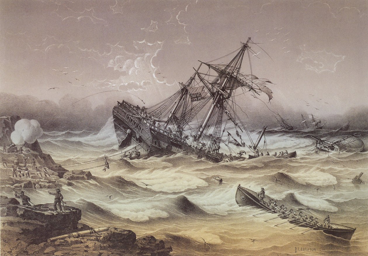 Rettung eines gestrandeten Indiaman von Louis Le Breton