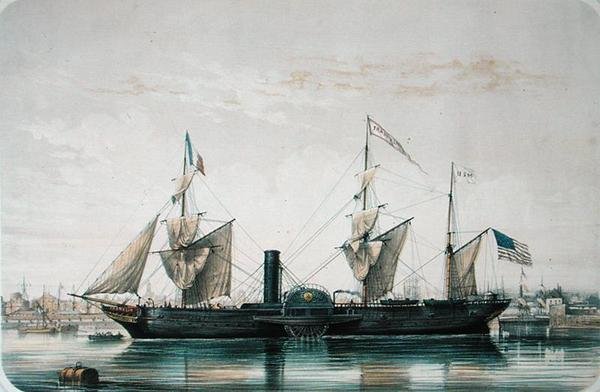 Die S.S. Franklin im Florida-Becken in Le Havre, ca. 1851 von Louis Le Breton
