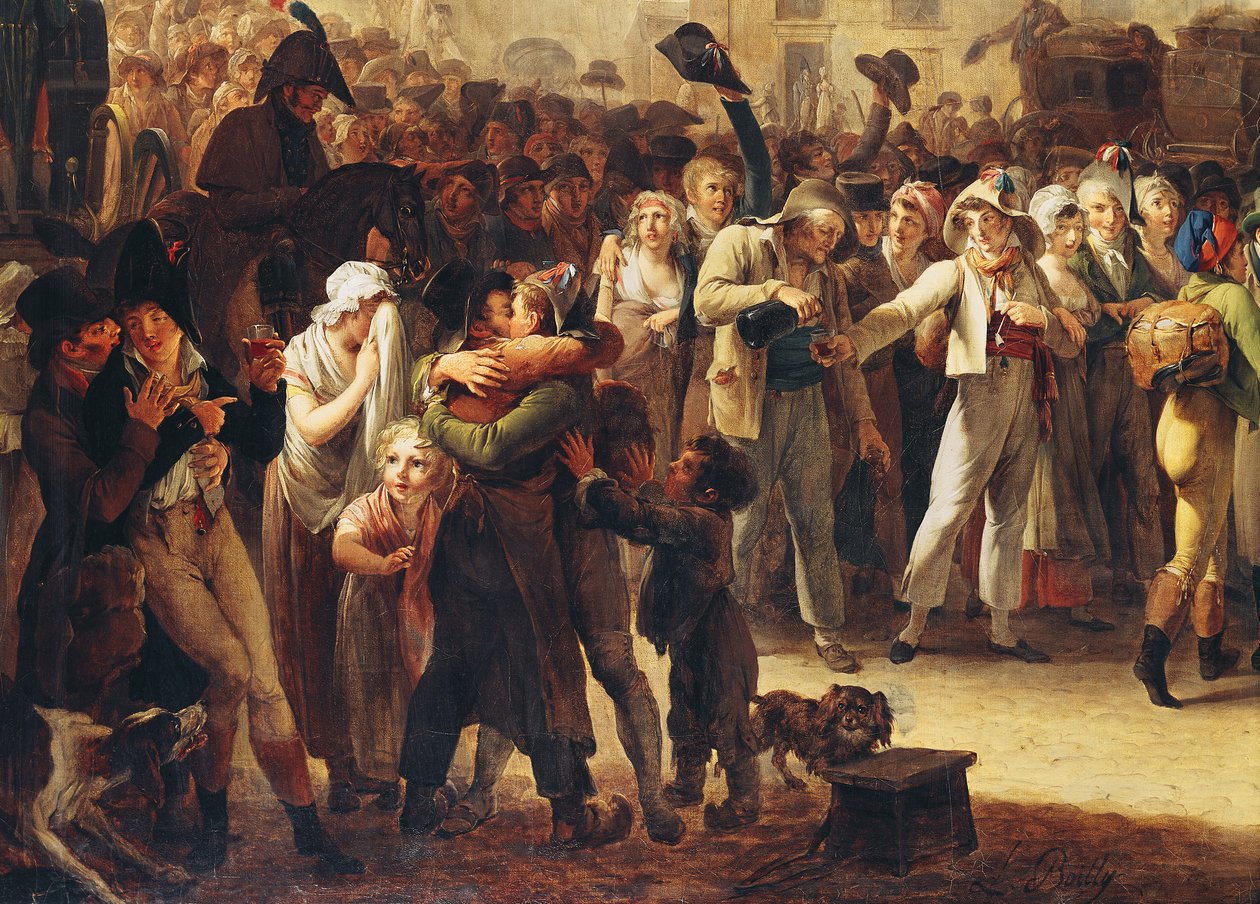 Die Wehrpflichtigen von 1807 marschieren am Tor von Saint-Denis vorbei (Detail) von Louis Leopold Boilly